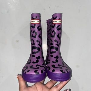 Girls Leopard Hunter boots